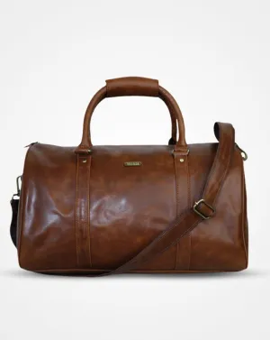 SYLVESTER - THE CRUSHED TAN LEATHER CABIN BAG - CARRY-ON LUGGAGE