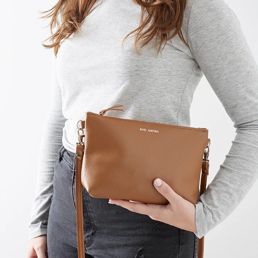 Tan Leather Crossbody Bag