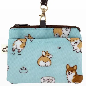 Teal Corgi Puppy Card & Coin Purse