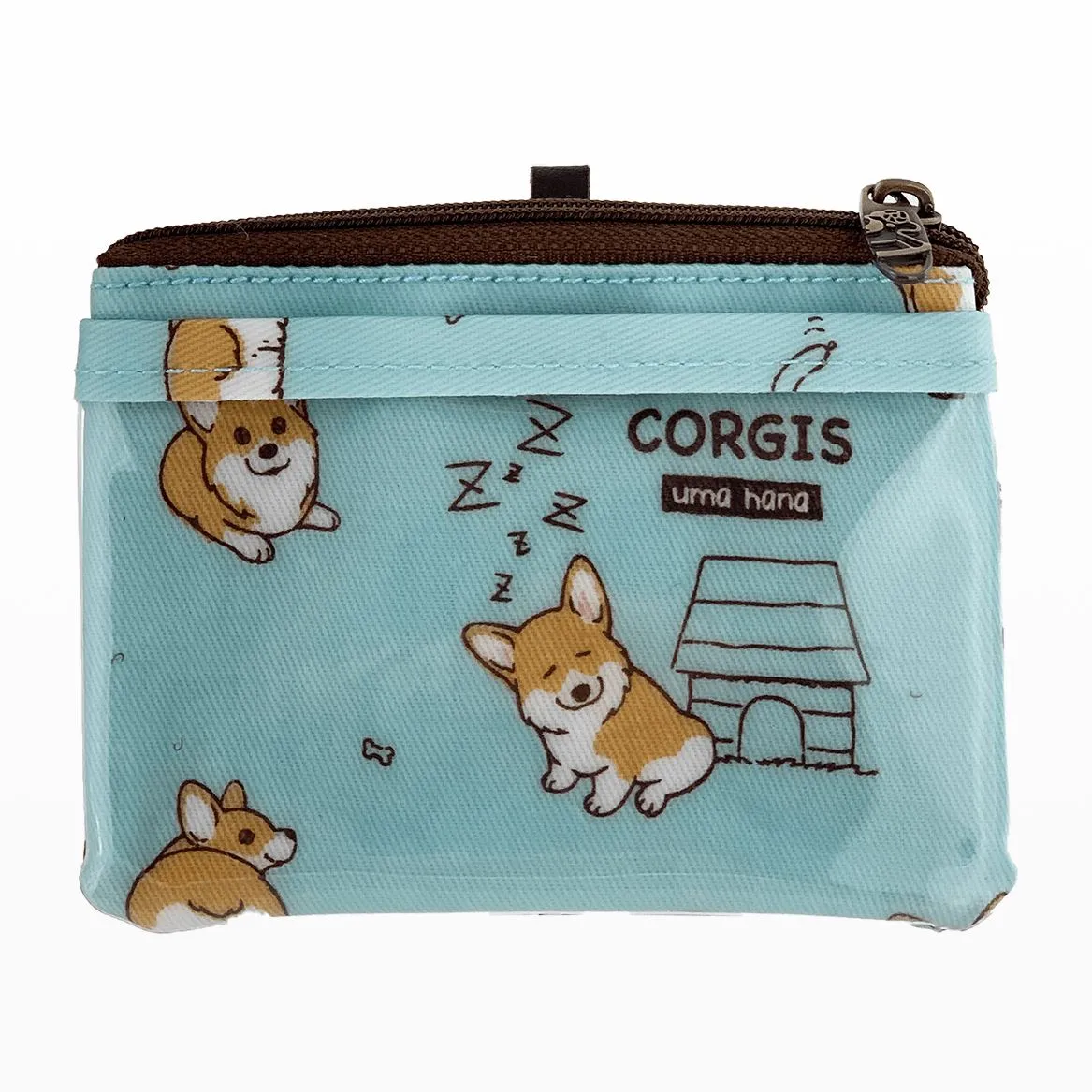 Teal Corgi Puppy Card & Coin Purse