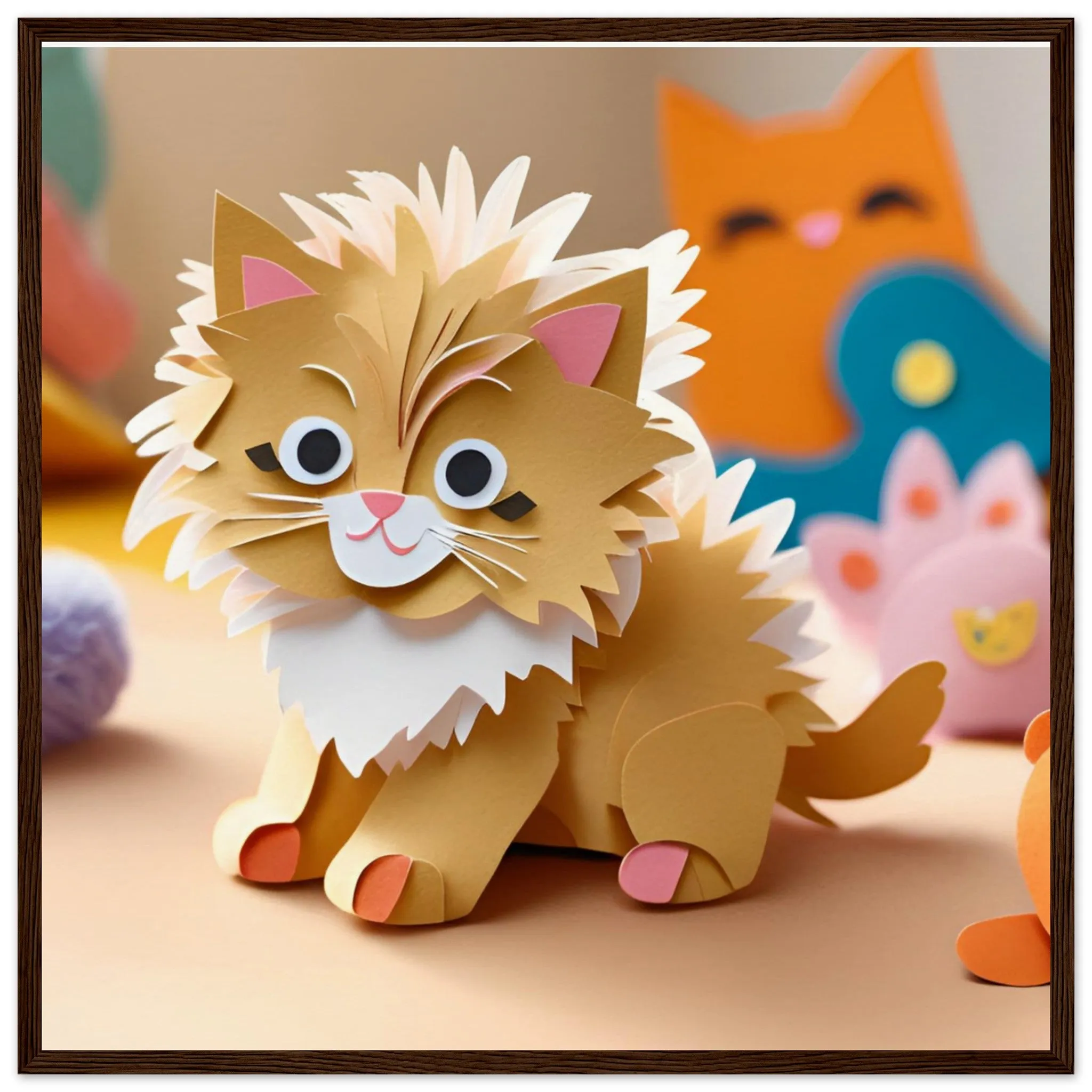 The beauty of paper animal art: Cat (5 Designs)