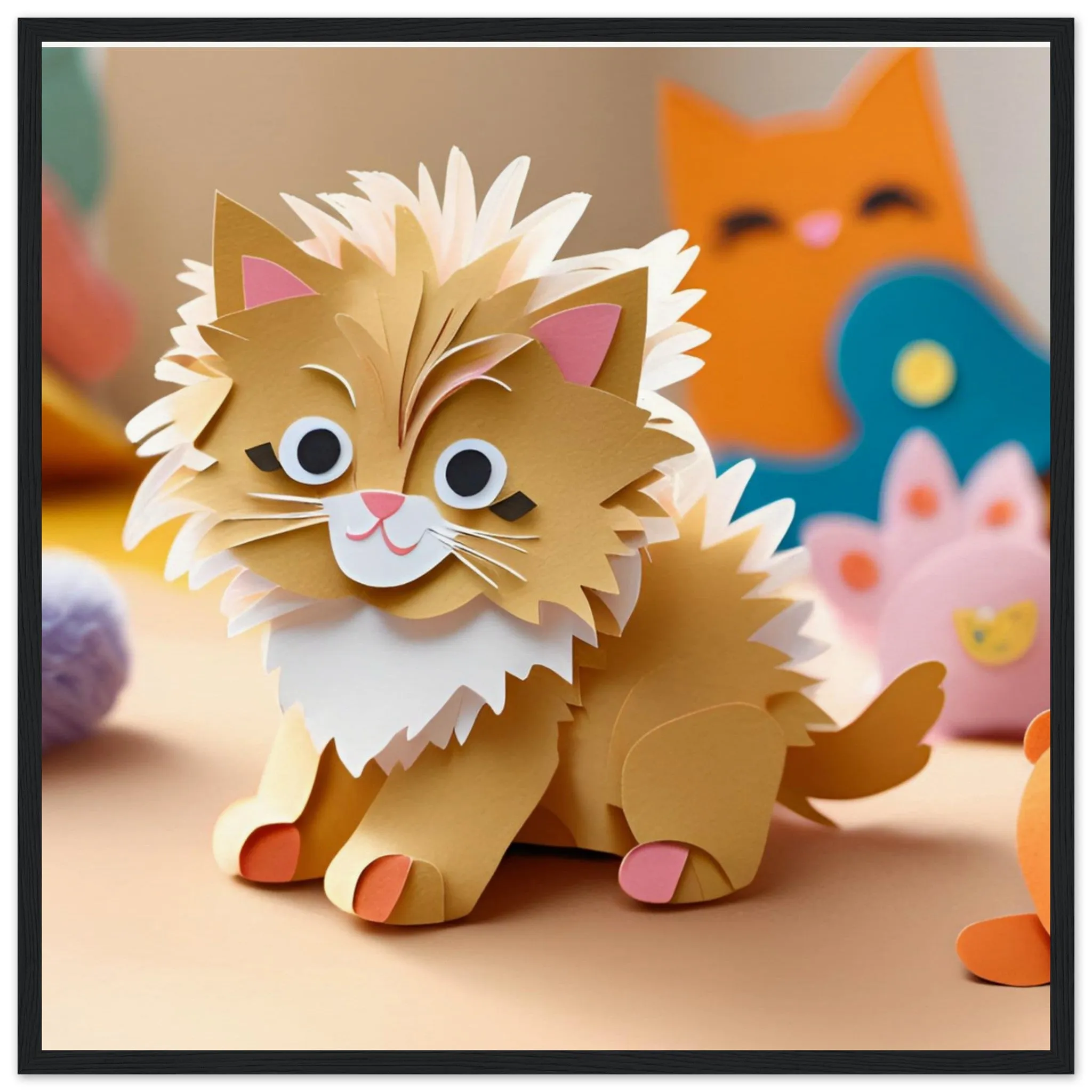 The beauty of paper animal art: Cat (5 Designs)