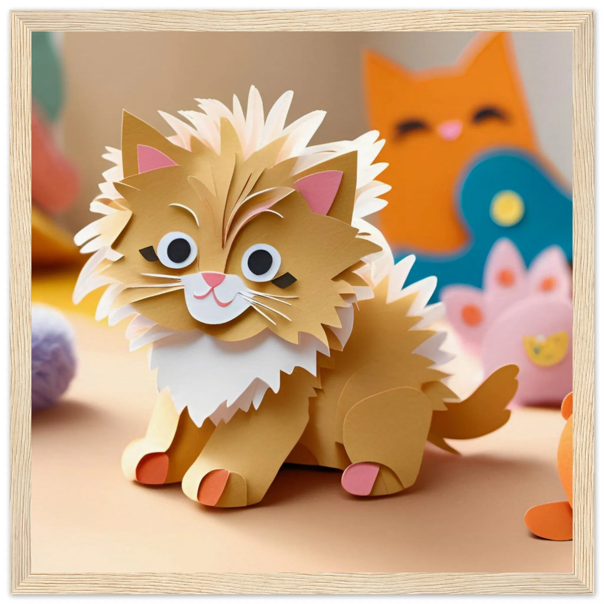 The beauty of paper animal art: Cat (5 Designs)