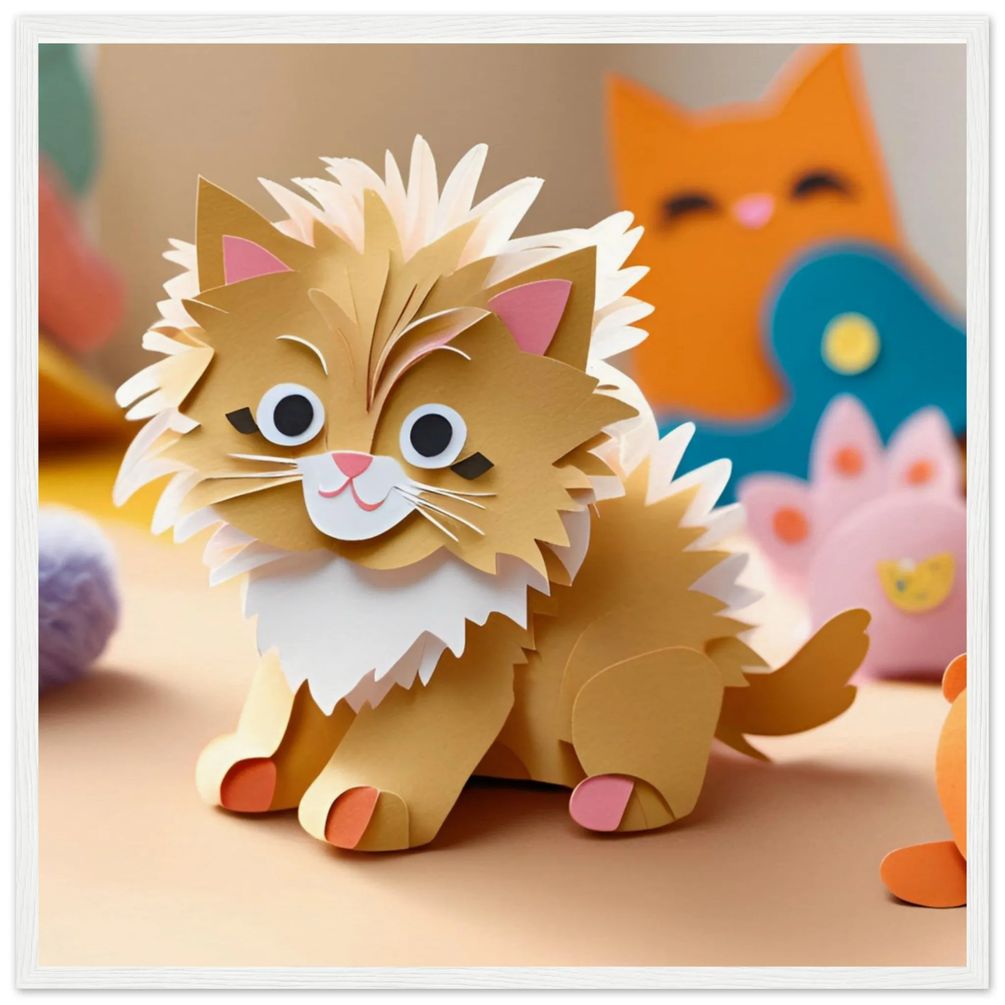 The beauty of paper animal art: Cat (5 Designs)