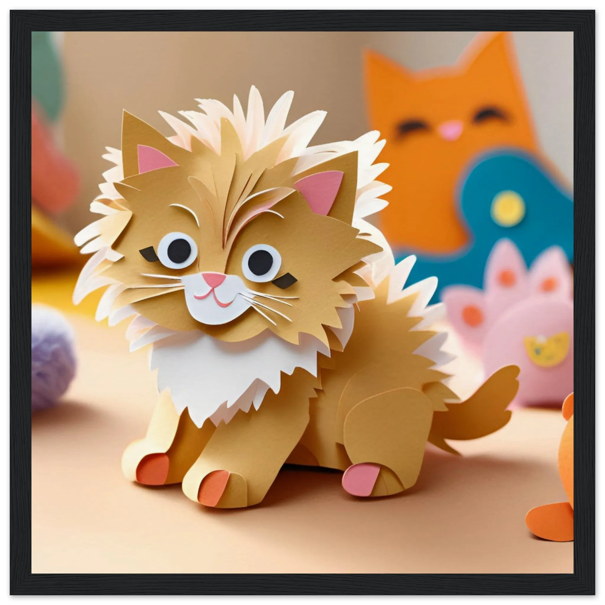 The beauty of paper animal art: Cat (5 Designs)