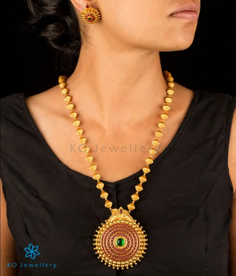 The Deepika Silver Kempu Pendant Set