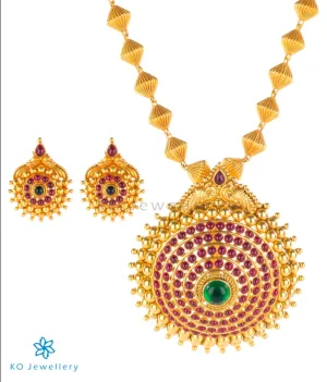 The Deepika Silver Kempu Pendant Set