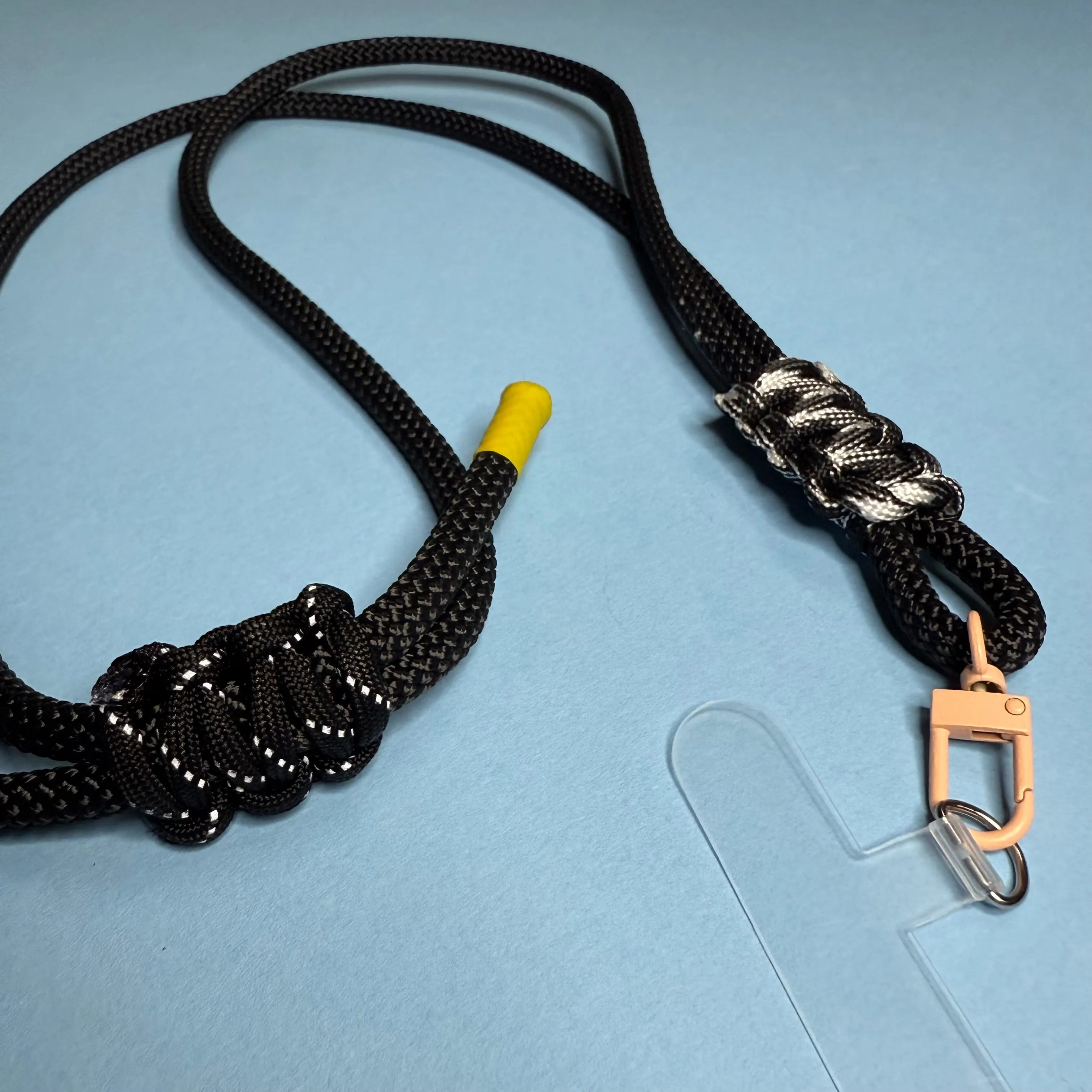 Thick Cord Phone strap lanyard black & white