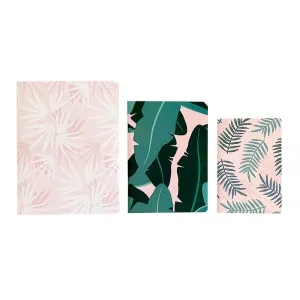 Tropical in Pink Saddle Stitch Notebooks, Set of 3