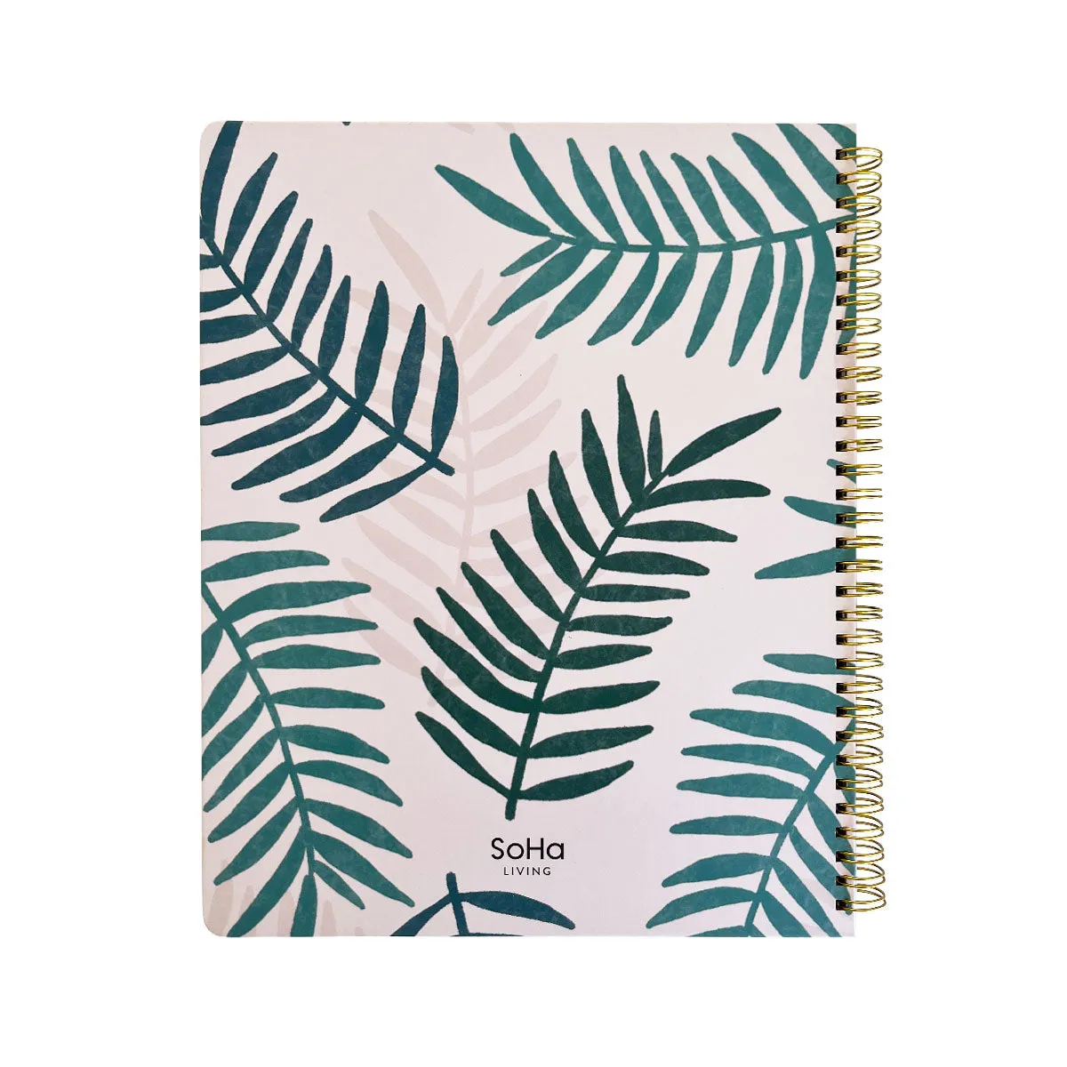 Tropical Leaves Pink Spiral Notebook