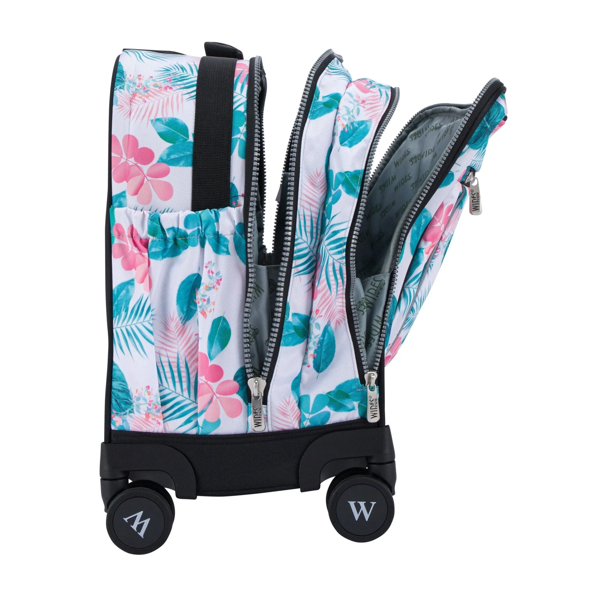 Tropical Leaves School Bag Trolley Set of 4(Lunch Bag & Pencil Case) Lunch Box