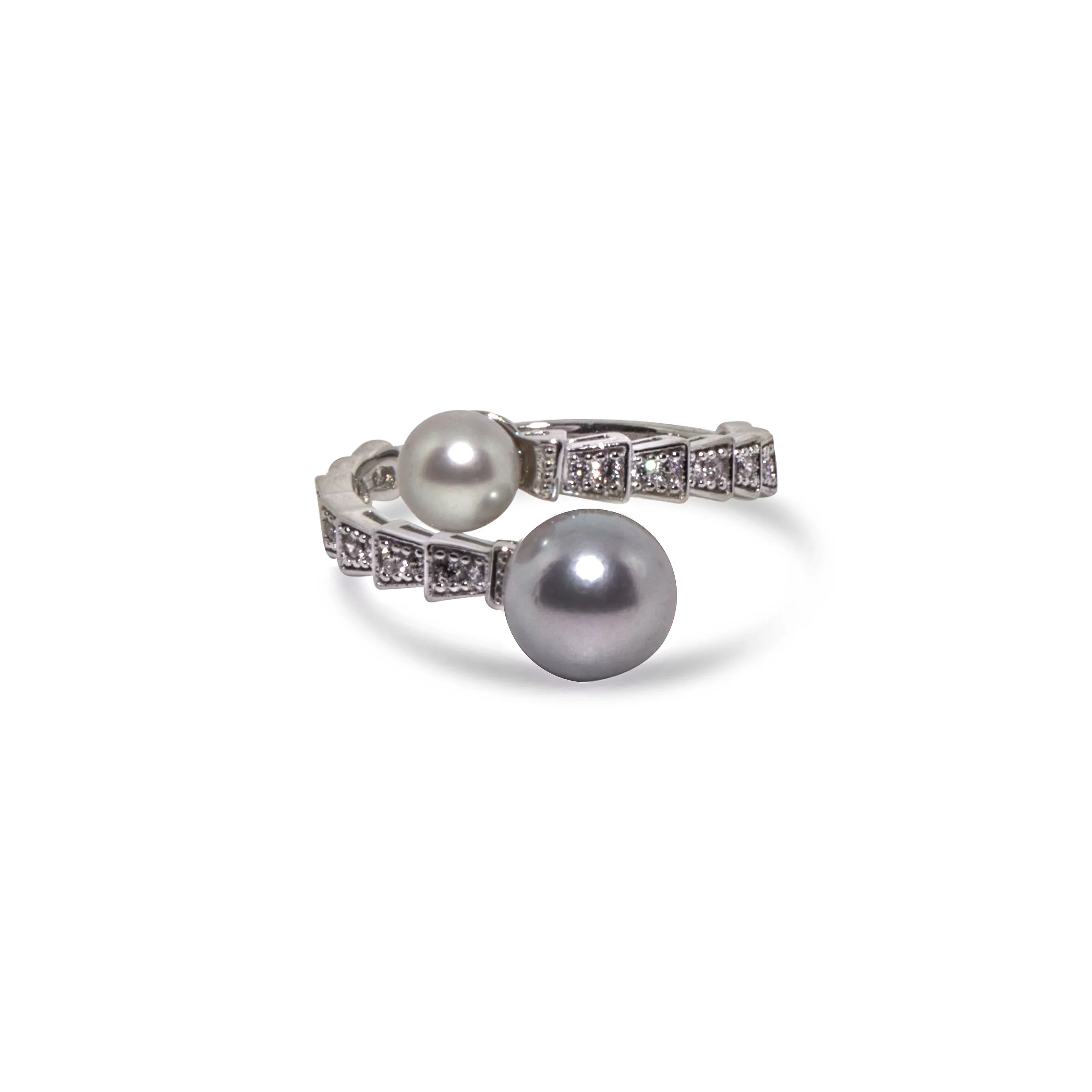 Twilight Spiral Pearl Ring