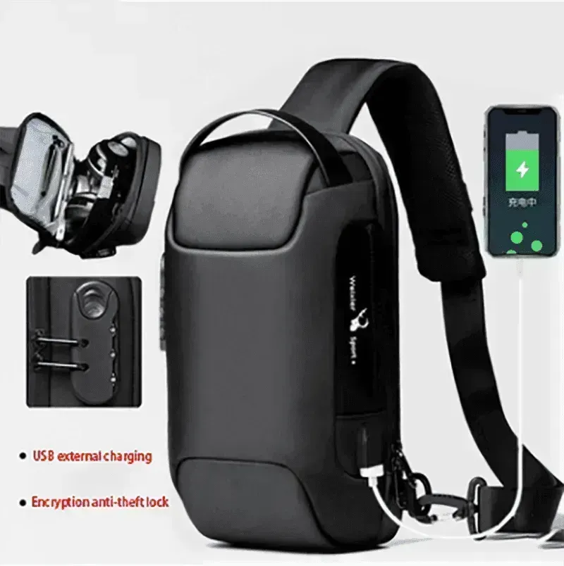 Waterproof USB Anti-theft Bag Oxford Sling