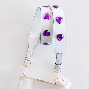 White Strap w/ Purple Hearts