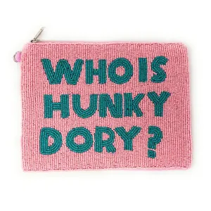 WHO IS HUNKY DORY Large Beaded Pouch