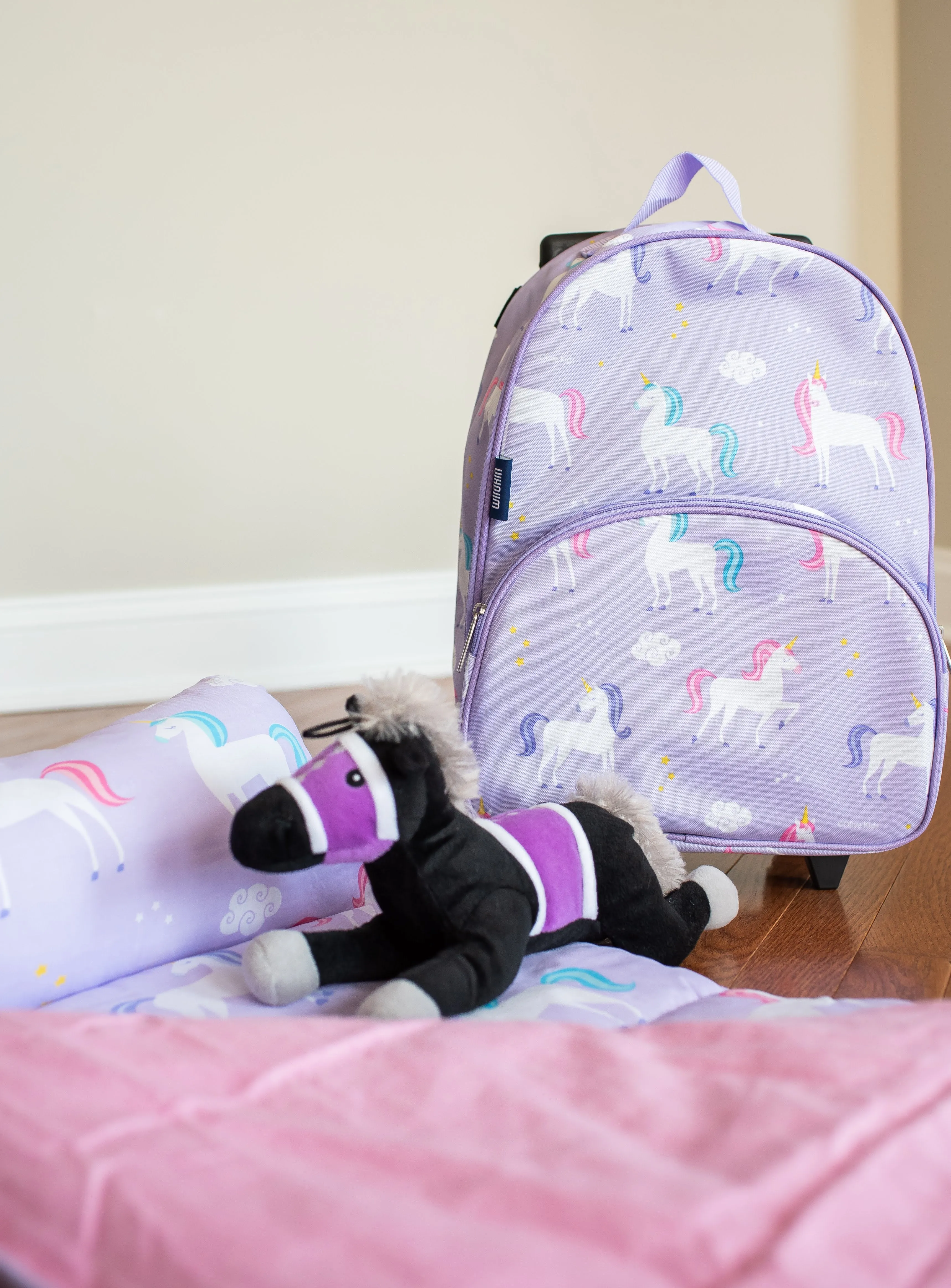 Wildkin Olive Kids Unicorn Rolling Luggage Trolley School Bag