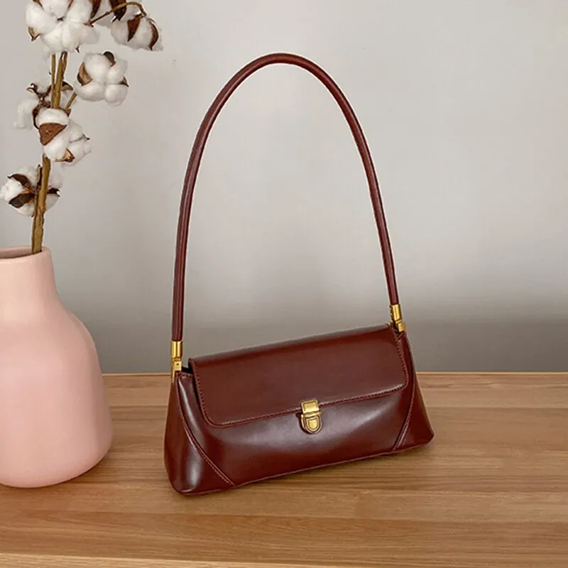 Women Leather Clutch Vintage Shoulder Handbag