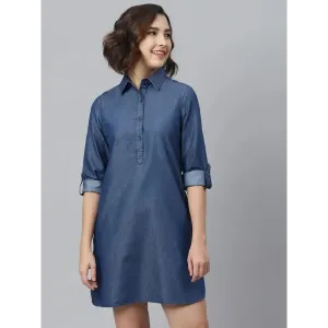 Women Stylish Denim Shirt Dress