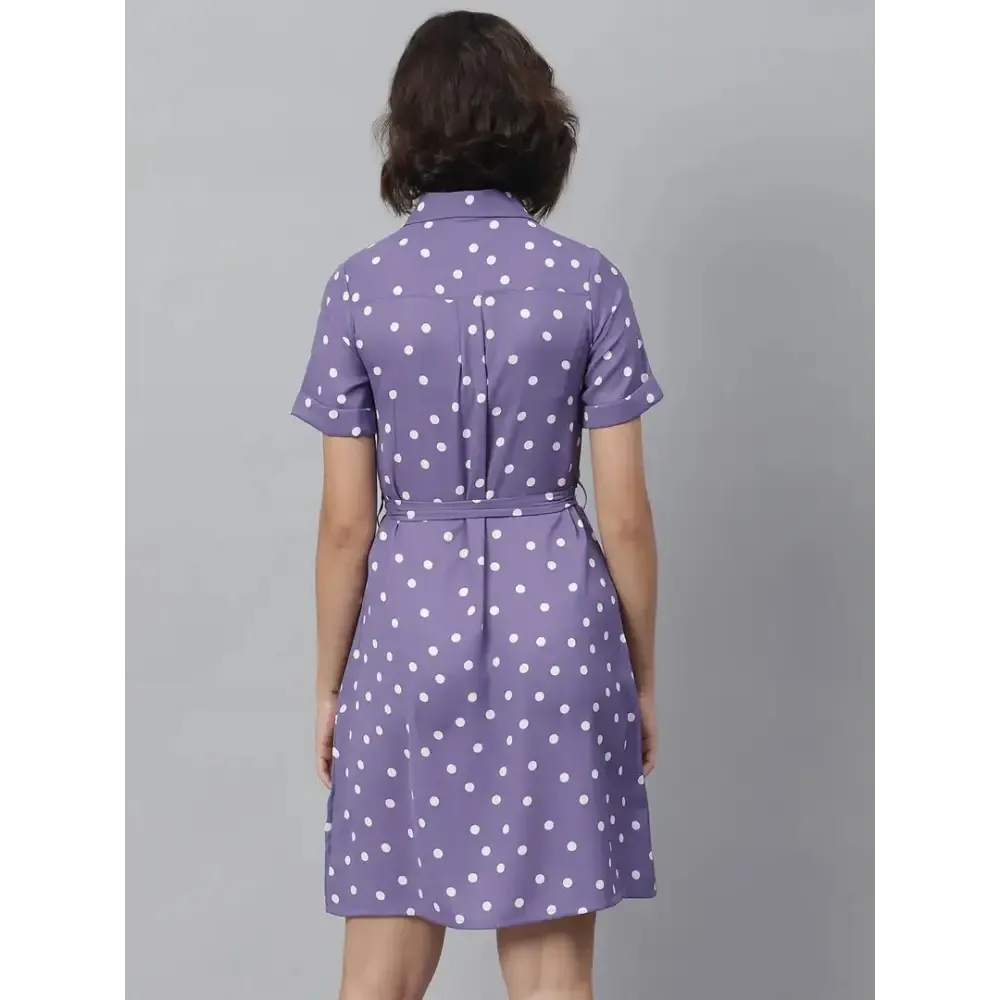 Women Stylish Polyester Shirt Dress