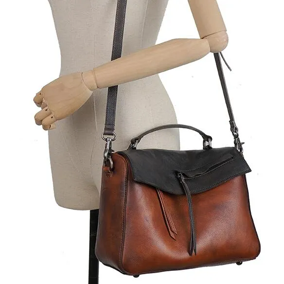 Womens Vintage Leather Handbags Cross Shoulder Bag For Women