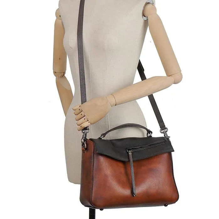 Womens Vintage Leather Handbags Cross Shoulder Bag For Women