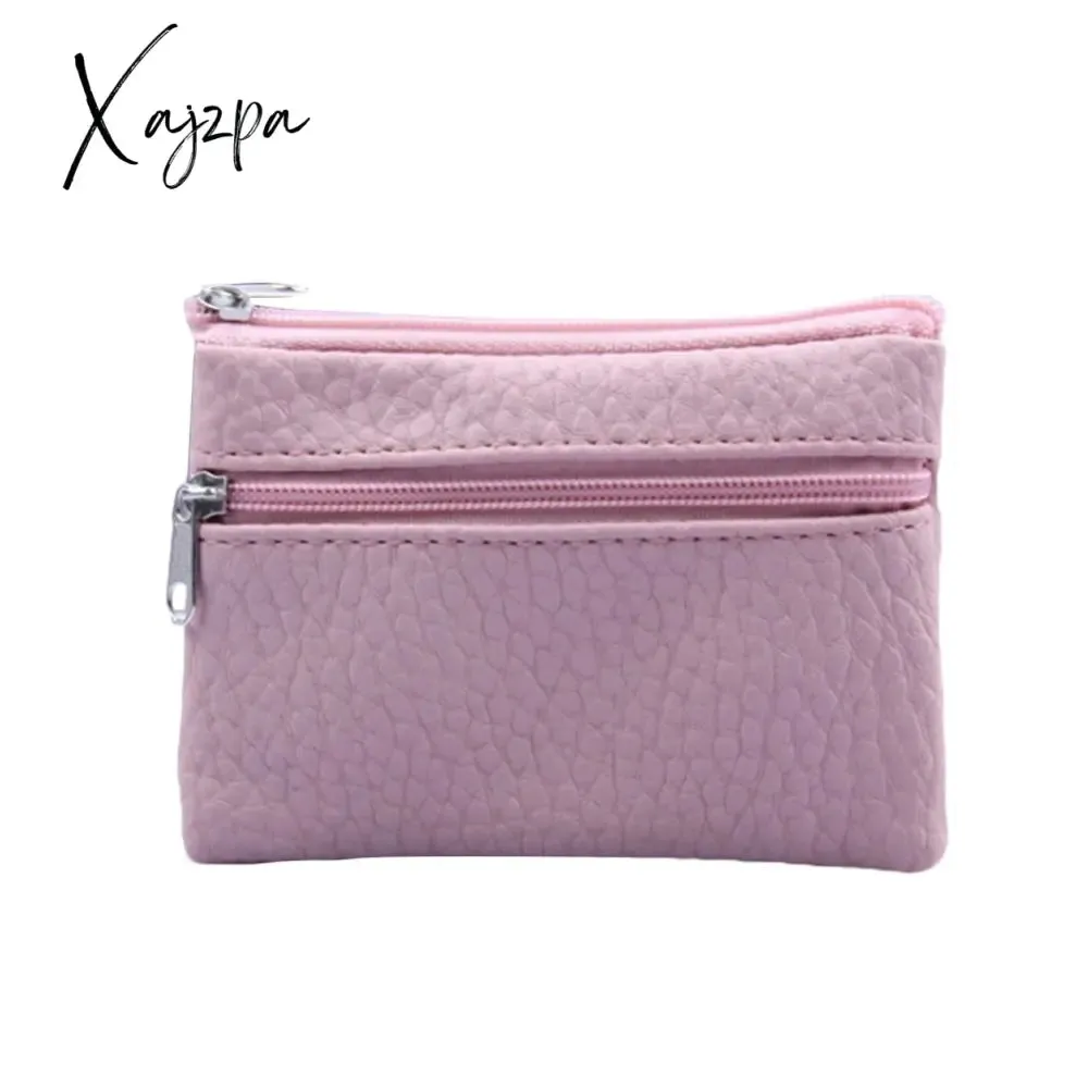 Xajzpa - Fashion Leather Coin Purse Women Small Wallet Change Purses Mini Zipper Money Bags Children's Pocket Wallets Key Holder