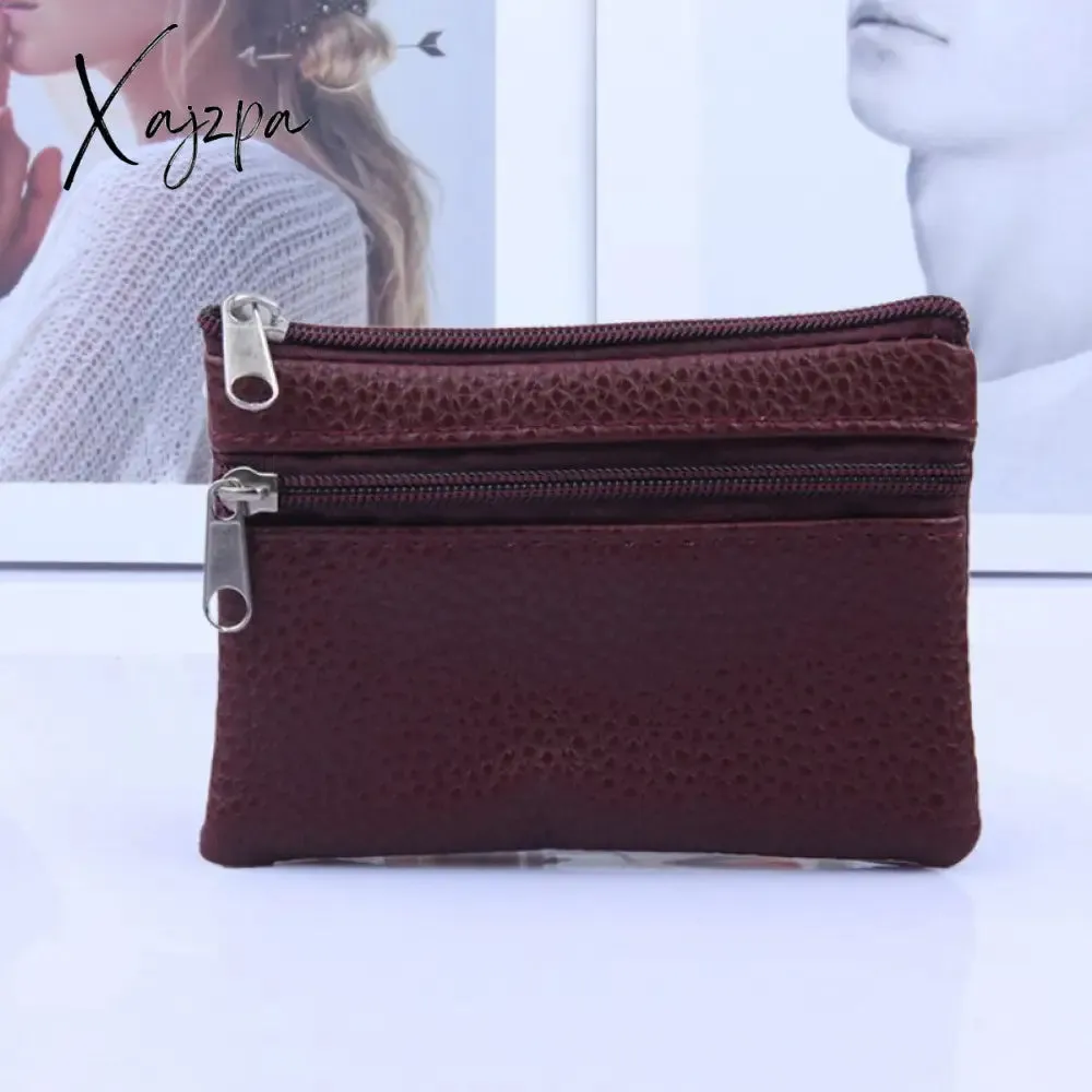 Xajzpa - Fashion Leather Coin Purse Women Small Wallet Change Purses Mini Zipper Money Bags Children's Pocket Wallets Key Holder