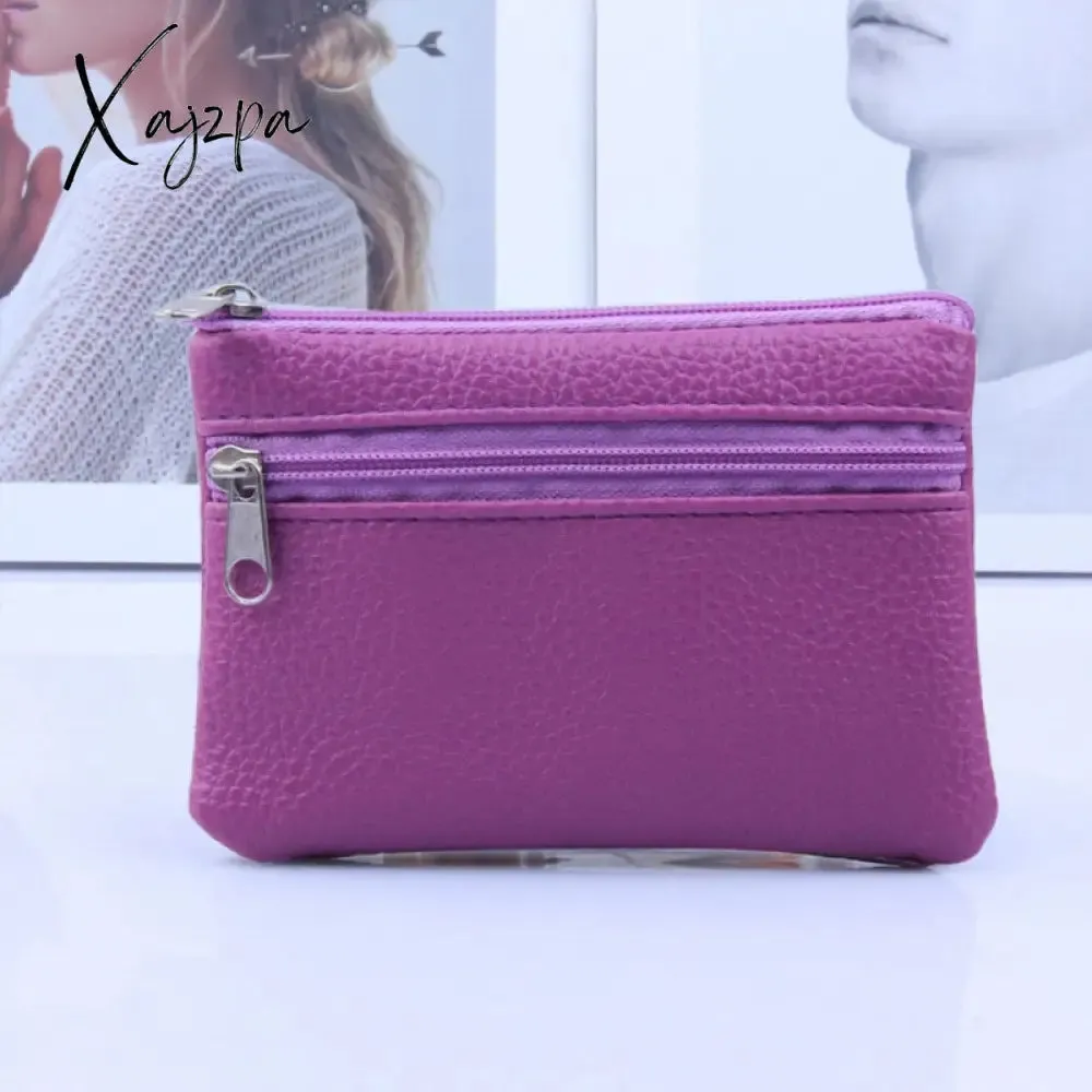 Xajzpa - Fashion Leather Coin Purse Women Small Wallet Change Purses Mini Zipper Money Bags Children's Pocket Wallets Key Holder