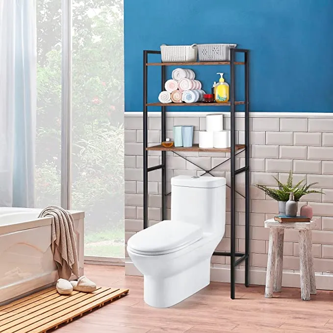 ZENY™ 3 Tiers Over The Toilet Bathroom Storage Shelf, Freestanding Wooden Bathroom Organizer Rack with Shelves