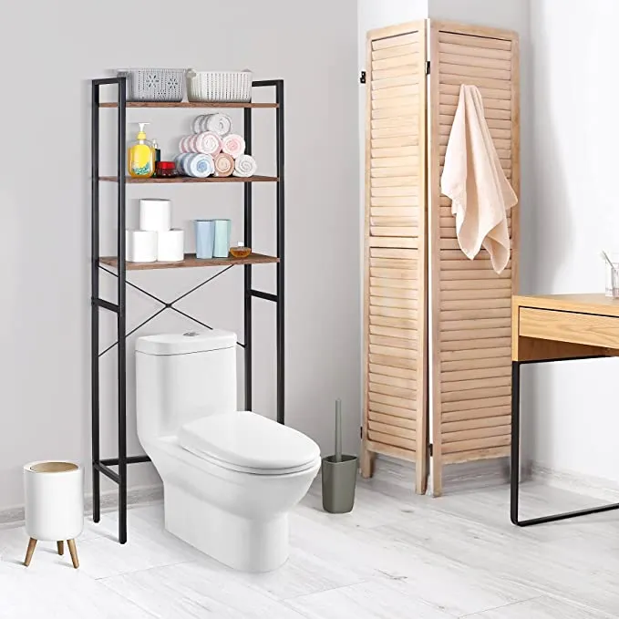 ZENY™ 3 Tiers Over The Toilet Bathroom Storage Shelf, Freestanding Wooden Bathroom Organizer Rack with Shelves